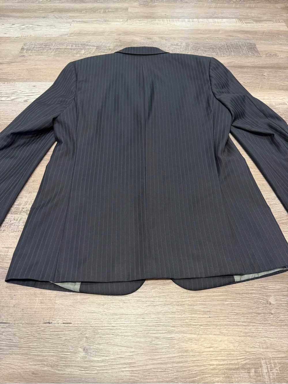 Prontomoda 100% Marino Wool Men’s Navy Pinstriped Sport Suit Jacket